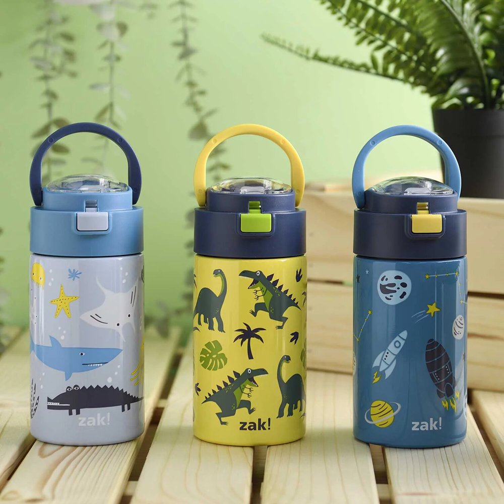 Zak Designs 15oz. Water Bottle 3Pack Set Stainless Steel Vacuum