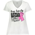 thumbnail image 3 of Inktastic Our Family Fights Together Breast Cancer Awareness Women's Plus Size V-Neck T-Shirt, 3 of 5