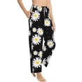 thumbnail image 2 of Xecao Daisies Flowers Women's Straight Lounge Pajama Pants: The Epitome of Relaxed Sleepwear, 2 of 9