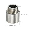 thumbnail image 3 of Uxcell G1/2 Female to G1/2 Male Thread 20mm Stainless Steel Extension Pipe Fitting 2 Pack, 3 of 5