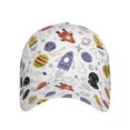 thumbnail image 2 of Daiia Rocket Planets print Baseball Cap Men Women Golf Dad Hat Adjustable Original Classic Low Profile Hat Unconstructed Plain Cap, 2 of 9
