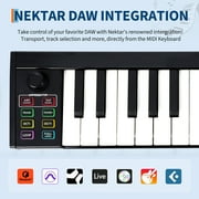 49-Key MIDI Keyboard Controller — Compact USB/DAW Integrated Keyboard with 8 Drum Pads, 8 Knobs & OLED Display, Perfect Holiday Present for Beginners