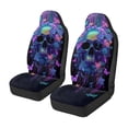 thumbnail image 4 of Pzuqiu Halloween Butterfly Skull Car Front Seat Cover Easy to Install Anti-Slip Car Seats Covers Front Seats Only Warm Soft Elastic Fabrics Auto Seat Covers Interior Accessories Fit for Cars SUV, 4 of 7