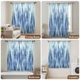 thumbnail image 5 of Navy Blue Vintage Semi Sheer Curtains Drapes for Living Room,Bedroom,French Doors Window 72 Inches Long,Stripes Painting Retro Abstract Art Rod Pocket Chiffon Curtain Drapery Voile Draperies Panel, 5 of 8