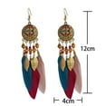 thumbnail image 6 of sunsanly 2Pcs Dangle Earrings Round Unique Design Trendy Eye-catching Delicate Valentine Day Gift Metal Long Feather Lady Earrings Party Accessories, 6 of 8