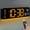 Orange, variant on Large Digital Wall Clock with Remote Control, RGB Atmosphere Lights with 11 Scenes Mode, Dual Alarms with Big LED Display, Auto DST, Temperature for Classroom Gaming