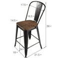 thumbnail image 4 of Yardi Yard Set of 4 Industrial Metal Counter Stool Dining Chairs with Removable Backrests-Cooper, Bar Height Stools, Bar Stools for Kitchen, Dining Room, 4 of 11