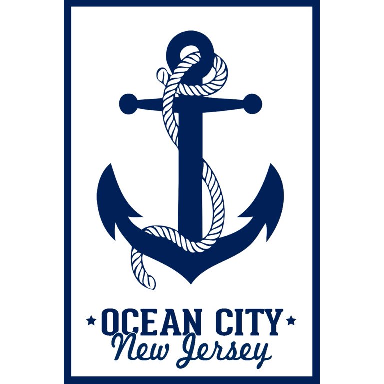 Ocean City, New Jersey, Navy Anchor Design (12x18 Wall Art Poster, Room  Decor) - Walmart.com