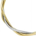 thumbnail image 3 of Primal Gold 10 Karat Two-tone Braided Hoop Earrings, 3 of 5