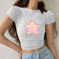 thumbnail image 4 of Rezuofi 2 Pcs Cowgirl Shirt Women Embroidery Western Outfits PU Leather Star Graphic Tees Short Sleeve Tops 2025, 4 of 6