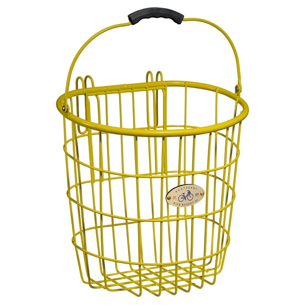 Nantucket Bicycle Basket Co. Surfside Rear Wire Pannier Basket, Yellow