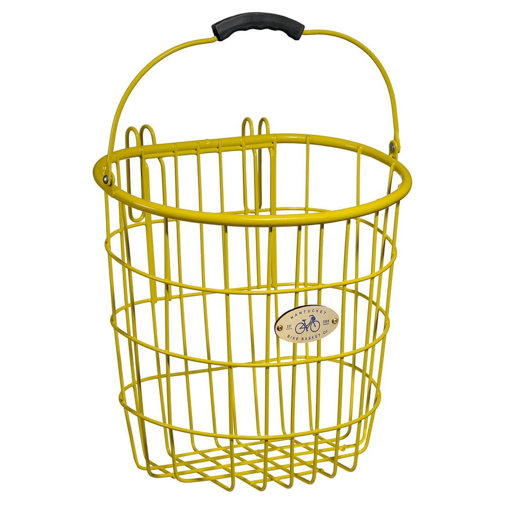 Nantucket Bicycle Basket Co. Surfside Rear Wire Pannier Basket, Yellow