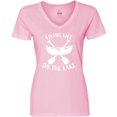thumbnail image 3 of Inktastic Living Life On The Lake Women's V-Neck T-Shirt, 3 of 5