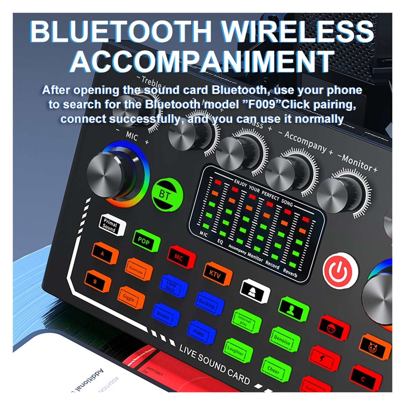 Podcast Equipment Bundle with Studio Microphone, Live Sound Card with DJ Mixer Effects