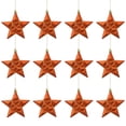 thumbnail image 2 of Northlight 12ct Matte Glittered Star Shatterproof Christmas Ornament Set 5" - Orange, 2 of 8