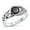 Black Simulated Onyx, variant on CHOOSE YOUR COLOR Simulated Black Onyx Leaf Ring .925 Sterling Silver Band CZ Female Size 8