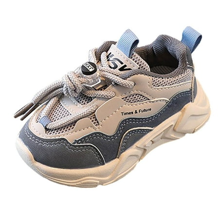Siilsaa Girls Sneakers Breathable Walking Shoes with Dual Hook and Loops Lightweight Boys Girls Running Sneakers Blue 3-3.5 Years