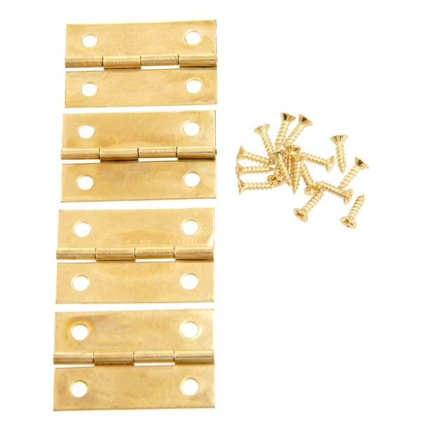 4 unids 34x22mm Bronce antiguo / gabinete de oro bisagras Accesorios de muebles Cajas de regalo de madera Cajas de puerta decorativa Muebles de bisagra de puerta