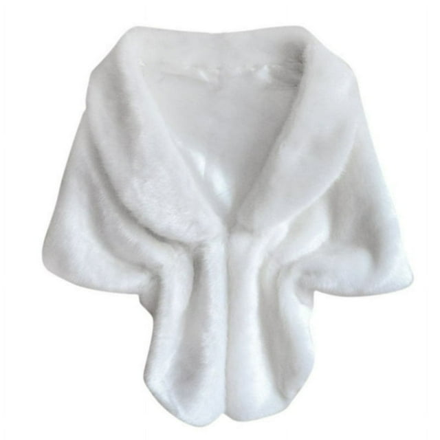 Châle en Fausse Fourrure, Étole, Boléro, Couvre-Maillot d'Hiver pour Mariée et Mariage