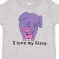 thumbnail image 4 of Inktastic I Love My Sissy Elephant Purple Pink Boys or Girls Toddler T-Shirt, 4 of 5