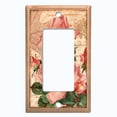 thumbnail image 5 of Metal Light Switch Plate Outlet Cover Tan Floral Leaf Letter Damask FLW055, 5 of 13
