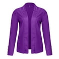 thumbnail image 5 of Lcziwo Casual Coat for Women Long Sleeve Notch Collar Cardigan Blazer Open Front Office Work Jackets Plain Button 2025 Outerwear Purple,XL, 5 of 5