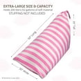 thumbnail image 6 of Butterfly Craze Bean Bag Chair Cover, Functional Toddler Toy Organizer, Fill with Stuffed Animals to Create a Jumbo, Comfy Floor Lounger for Boys or Girls, Stuffing Not Included, Light Pink Stripes, 6 of 9