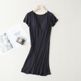 thumbnail image 1 of Women's Nightshirt with Chest Pad, Short Sleeve Nightgown V-Neck Sleepwear Pajama Dress, 1 of 6