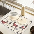 thumbnail image 2 of Yayeee Dish Drying Mat for Kitchen Counter 18" x 24" Microfiber Super Absorbent Coffee Decorative Pad, Plaid Deer, 2 of 9