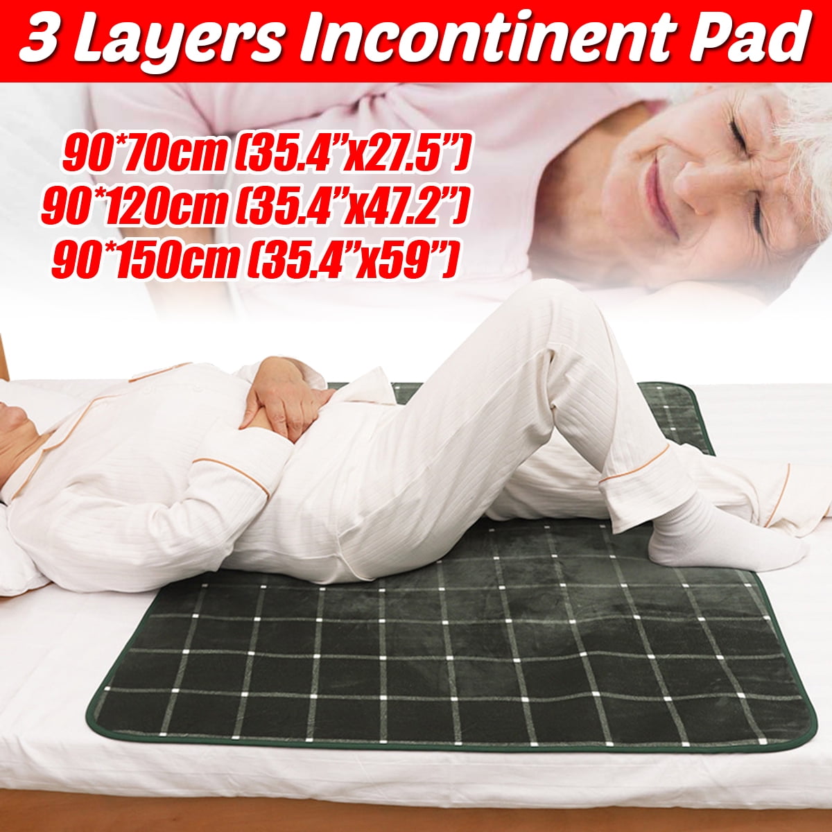 Incontinence Bed Pad Waterproof and Washable for Elderly Mattress