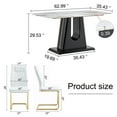 thumbnail image 4 of Sumdeal 63" Modern Dining Room Set for 6,Kitchen Table with 6 PU Chairs,7 Pieces Dining Table Sets for 6,MDF Table and 6 PU leather C-shape Leg Chairs,White Table and 6 Golden Leg White Chairs, 4 of 6