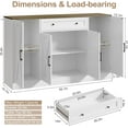 thumbnail image 2 of Buffet Cabinet with Storage, 55" Large Sideboard Storage Cabinet with Drawer, 4 Doors and Shelves, Modern Farmhouse Coffee Bar Table Kitchen Island Credenza for Kitchen, Entryway, Dining, Living Room, 2 of 8