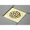 thumbnail image 2 of Kingston Brass BSF6360PB 4 in. Watercourse Floral Square Grid Shower Drain, Polished Brass, 2 of 4