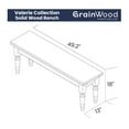thumbnail image 2 of Grain Wood Furniture Valerie Solid Wood Bench, Rustic Grey, 2 of 3