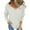 White, variant on Sevevn Women's Hollow Pullover V-Neck Solid Color Reversible Long Sleeved Sweater