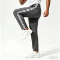 thumbnail image 7 of JULMCOMO Sweatpants for Men Striped Stretchy Drawstring Breathable Workout Joggers Straight Leg Lightweight Athletic Pants with Zipper Pockets Dark Gray L, 7 of 7