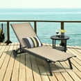 thumbnail image 5 of Barara King Patio Lounge Chair,Reclining Outdoor Chaise Lounger,Aluminum Fabric Outdoor Patio Lounge Chair with Adjustable Reclining -Brown, 5 of 11