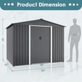 thumbnail image 4 of SOLAURA 8'x6' Outdoor Metal Storage Shed Garden Tool Storage Shed with Sliding Double Door - Gray, 4 of 8