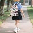 thumbnail image 2 of GPOECD Student Backpack for School with Alphabet Pattern Lightweight Durable Bookbag for Campus Daily Use School Backpack White,One Size, 2 of 6
