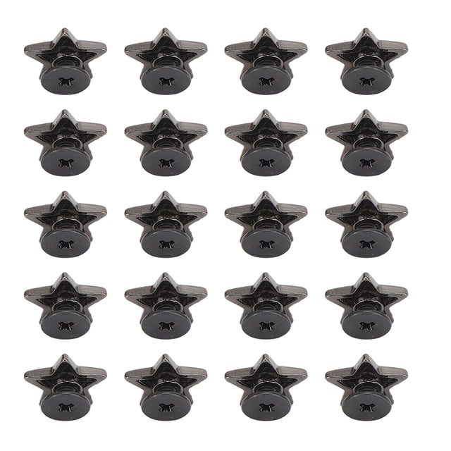 Rivet Button, Practical Fashionable Anti-Rust Star Shape Rivet, Bags For Clothes Shoes Pet Collars Silver,Black Metal Color,Bright Black