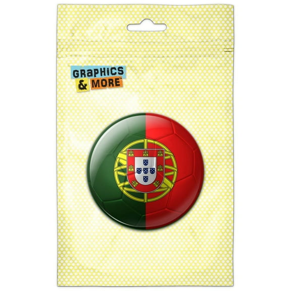 Portugal Flag Soccer Ball Futbol Football Pinback Button Pin Badge