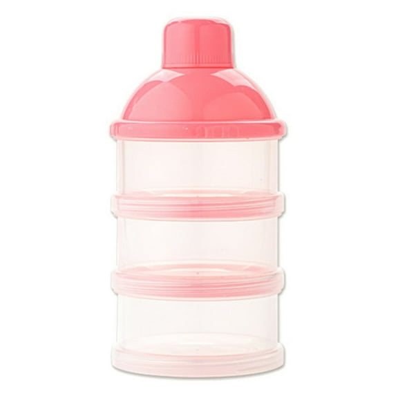 Baby Milk Powder Formula Dispenser, 3 Layers Stackable Formula Container, Baby Feeding Travel Storage Container, BPA Free, Pink