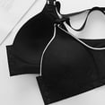 thumbnail image 4 of Women's Solid Color Lace Pattern Front Buckle Non Underwire Tank Top Bra, 4 of 6