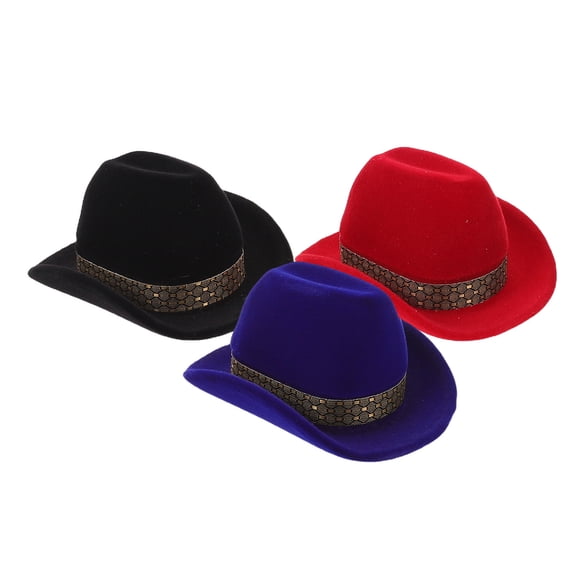 CTIRCHIU 3Pcs Vintage Cowboy Hat Box with Unique Western Design for Display