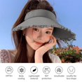 thumbnail image 5 of Hvmvliv Sun Hats for Women Sun Visor Hats Women with Wide Lace Brims Adjustables Clip-On Summer Beach Hat Hollow Summer Breathable Hat Ice Silk Fabric for Coolings Gray, 5 of 5