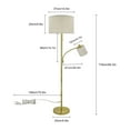 thumbnail image 6 of DingLiLighting 2 Head Mother and Child Standing Floor Lamp, Gold Iron Reading Floor Lamps, Eye-Care Floor Light for Living Rooms, Bedrooms, Office, Modern Pole Light with 2* LED Bulbs, 6 of 8