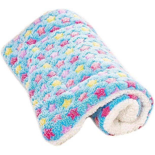 Manta para mascotas, cojín de franela esponjoso de primera calidad, almohadilla suave y cálida para perros, gatos, animales pequeños, azul Starhell Blau