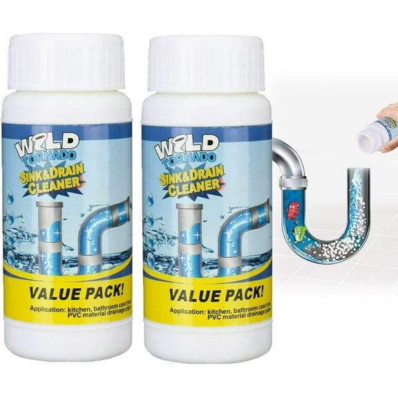 Wild Tornado Powerful Sink & Drain Cleaner Powder | Quick Foaming Super Cleaning Agent for Kitchen, Bathroom & Toilet Pipes