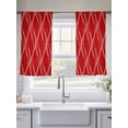 thumbnail image 5 of Red Stripes Lines Sheer Curtains 54 Inches Long 2 Panels Abstract Waves Striped Classic Light Filtering Semi Sheer Window Curtains Drapes for Bedroom Living Room 52"x54", 5 of 7