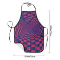 thumbnail image 3 of Twisted Checkerboard 3D Illusion Red Aprons for Women Men Waterproof For Kitchen Cooking BBQ Gardening Painting Mechanic, 3 of 4